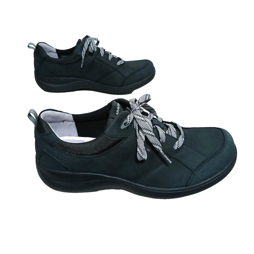 Aravon Rev Stridarc Waterproof Sneakers Women 11 Black Leather Comfort CI2021